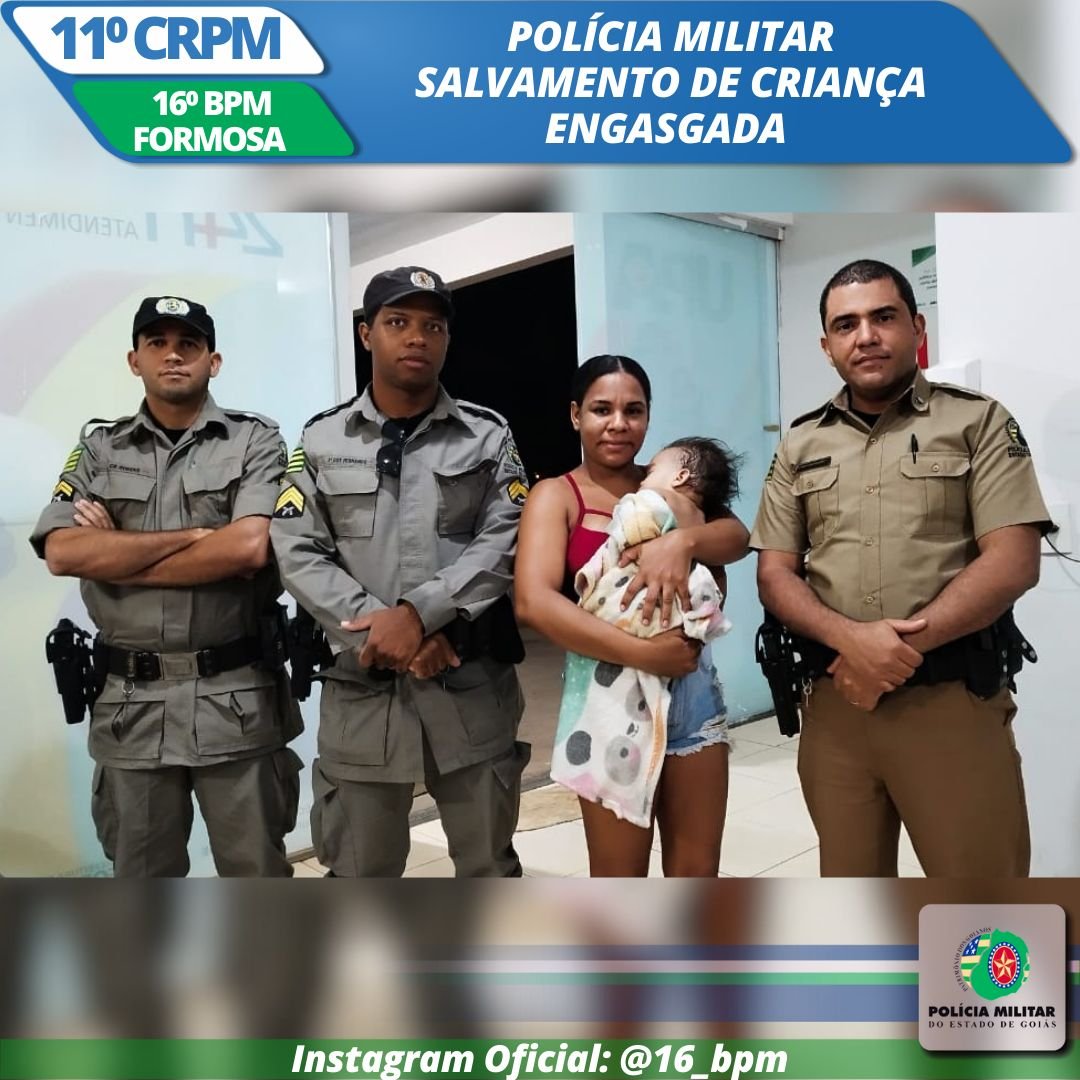 Heróis da vida real Polícia Militar salva bebê engasgado através de