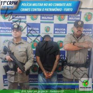 Polícia Militar age rapidamente e detém suspeito de furto no Centro da cidade de Formosa