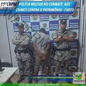 Polícia Militar Prende Suspeito de Furto em Obra no Setor Lagoa dos Santos Em Formosa.