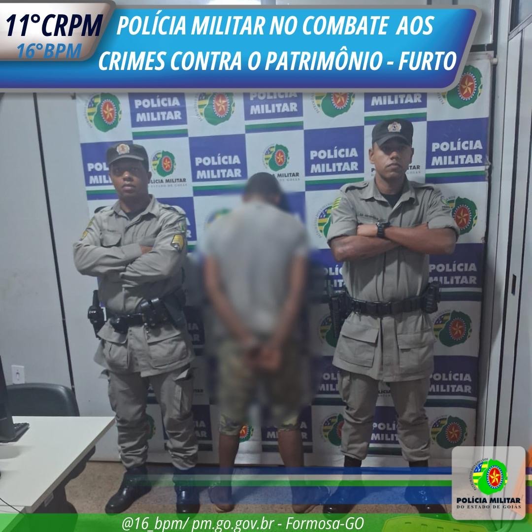 Polícia Militar Prende Suspeito de Furto em Obra no Setor Lagoa dos Santos Em Formosa.