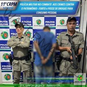 Polícia Militar Prende Indivíduo por Furto e Posse de Drogas em Ação no Jardim Califórnia.