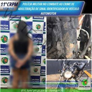 Polícia Militar Apreende Motocicleta com Sinal Identificador Adulterado em Formosa.